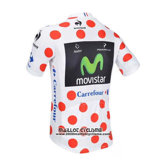2013 Maillot Ciclismo Movistar Lider Blanc et Rouge Manches Courtes et Cuissard